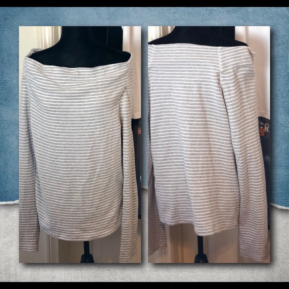 James Perse Women’s Off Shoulder Long Sleeve Shirt Size 4 (XL)